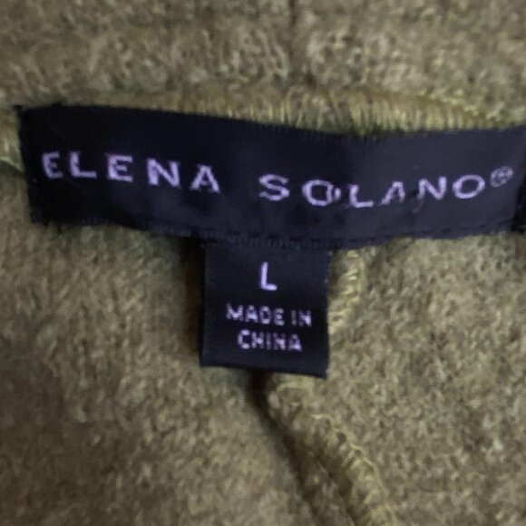 Elena Solano Boiled Wool Ruffle Wrap Jacket Green Cottagecore Artsy Lagenlook-L - Picture 11 of 14